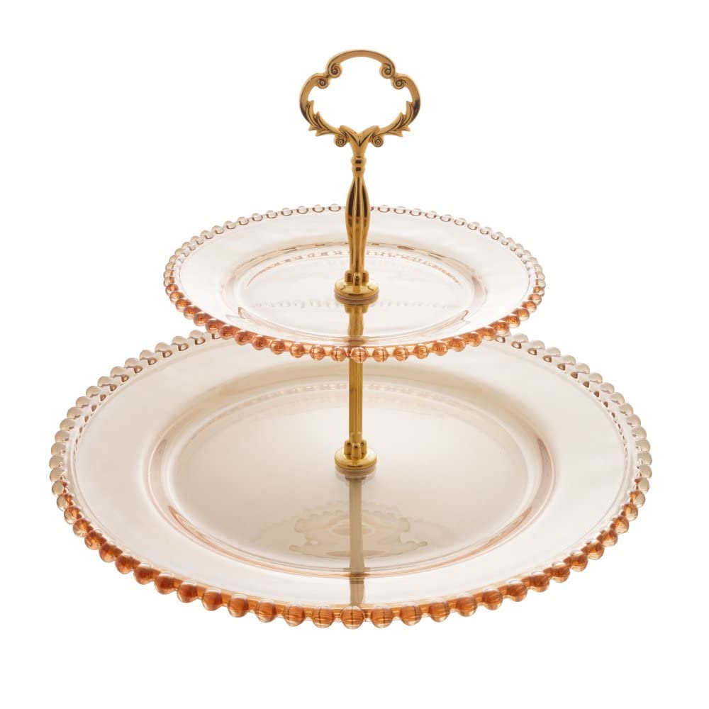 Wolff Pearl Prato Duplo para Doces de Cristal, Laranja (Âmbar), 19/32 x 24 cm