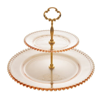 Wolff Pearl Prato Duplo para Doces de Cristal, Laranja (Âmbar), 19/32 x 24 cm