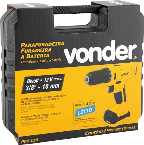 Vonder Parafusadeira/Furadeira A Bateria 12V Pfv120 Bivolt