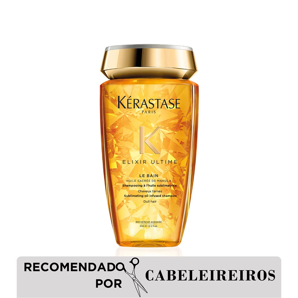 Kérastase Shampoo Elixir Ultime Le Bain, Todos os tipos de cabelos, Nutrição, brilho, Mix de 4 Óleos Preciosos, 250 ml