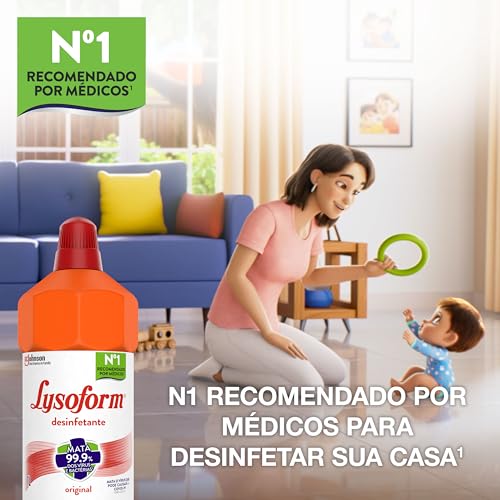 Lysoform Original, Desinfetante Líquido, Limpeza Pesada e Eficiente, 4 unidades de 1l