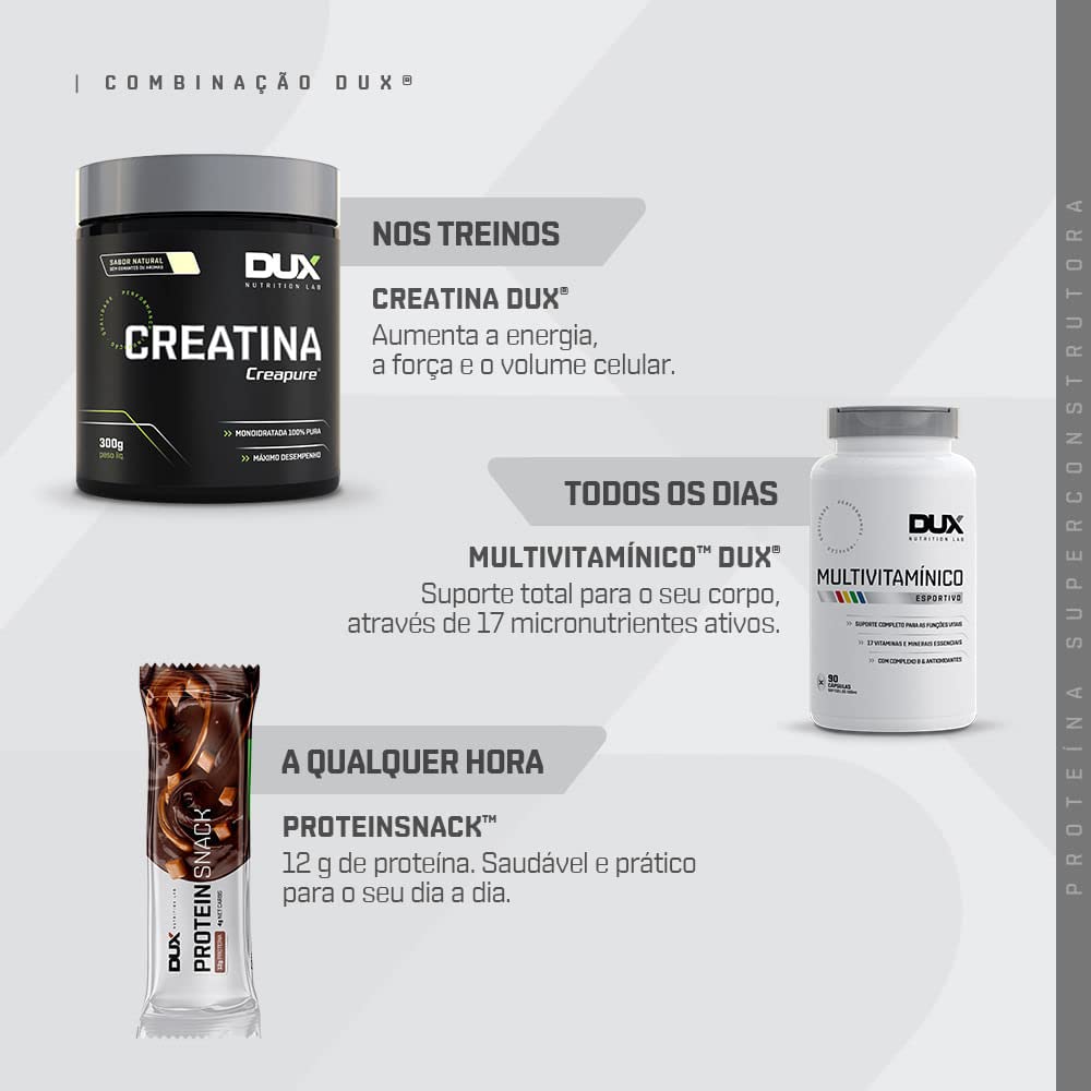 DUX HUMAN HEALTH - Whey Protein Concentrado - 20g de Proteínas por Porção - Suplementos Naturais, Suplementação Treino Academia, Ganho Muscular Hipertrofia - Baunilha - 900g