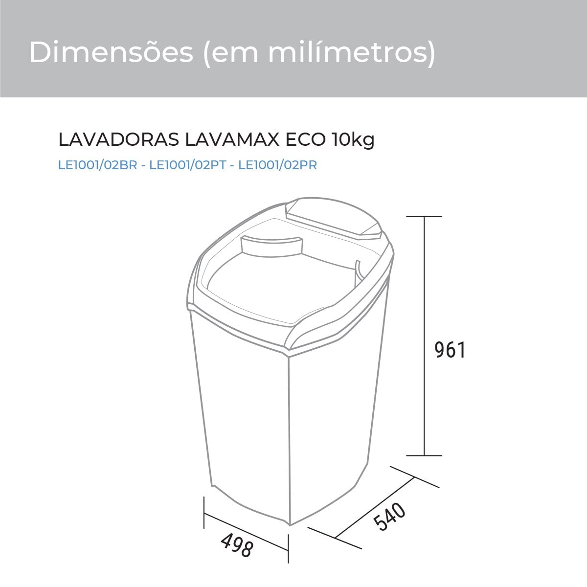 SUGGAR LAVADORA DE ROUPAS LAVAMAX ECO 10KG 110V PRETA LE1001PT