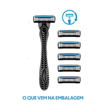 BIC Aparelho De Barbear Flex3 Hybrid 3 Lâminas Extra Suave + 5 Cargas 968722 1 Unidade Corpo Ergonômico