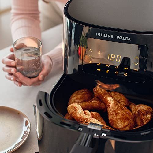 Philips Walita Preta Fritadeira Airfryer Essential XL Digital, 6.2L de capacidade, Garantia internacional de dois anos, 220V, 2000W (RI9270/91)