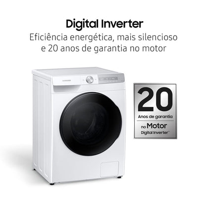 Lava & Seca 13 Kg Samsung Eco Bubble Branca com 24 Programas de Lavagem - Wd13t704dbh