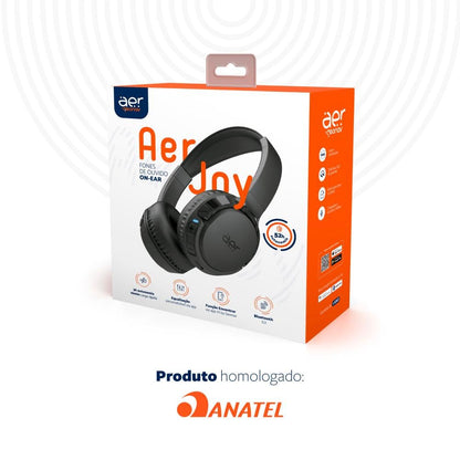 AER by Geonav Fone de Ouvido sem fio Bluetooth AerJoy, On-Ear Dobrável, autonomia* 52 horas, Equalização via Aplicativo, função Encontrar fone, AER13BK, Preto