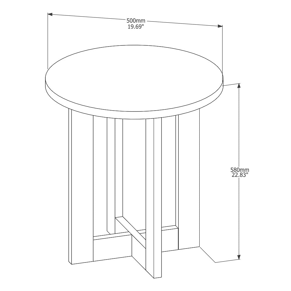 Mesa Lateral JB8002 Perola com Caramelo