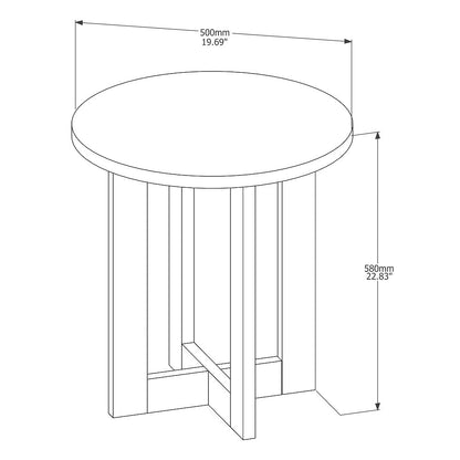 Mesa Lateral JB8002 Perola com Caramelo