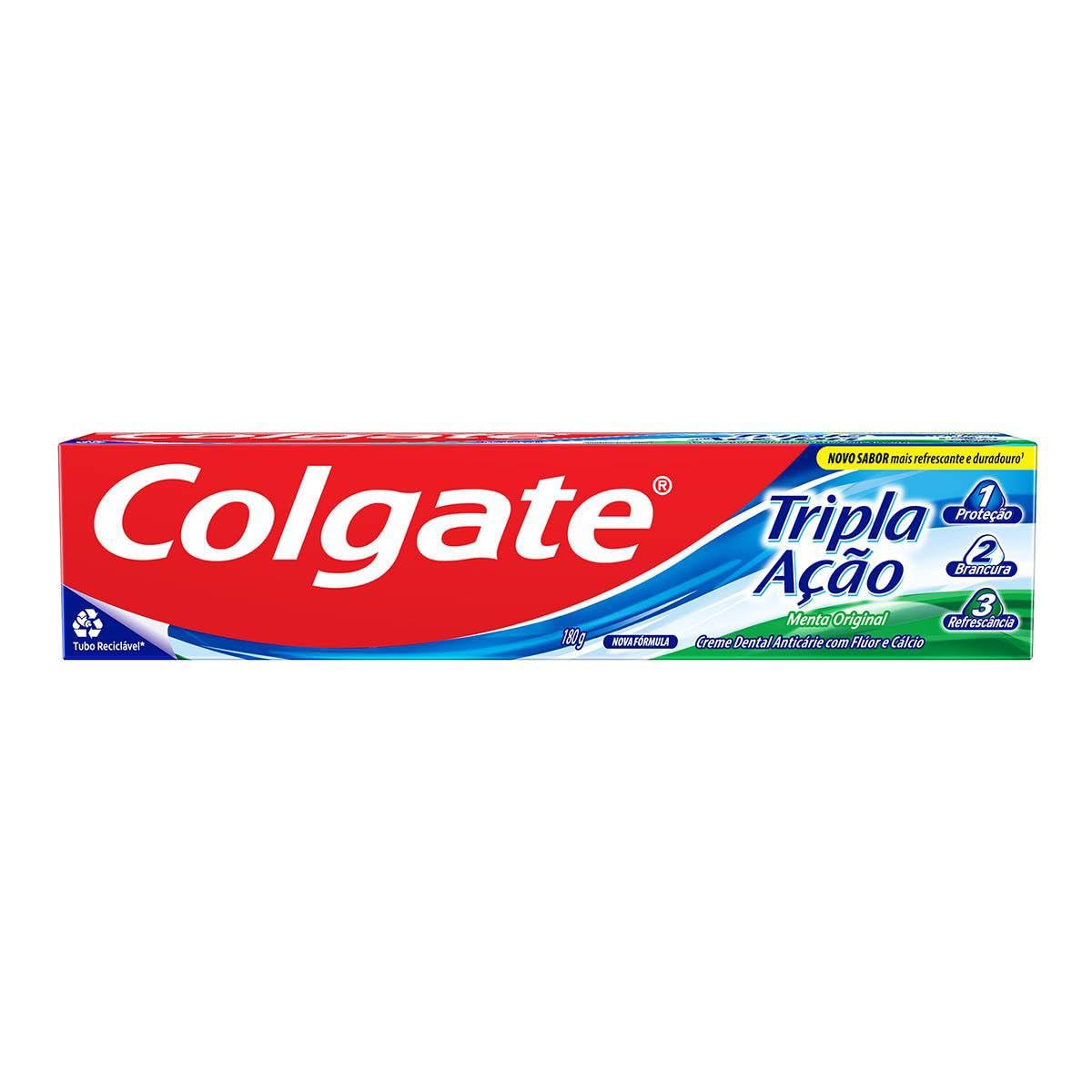 COLGATE Creme Dental Colgate Tripla Ação Menta Original 180G Promo Tamanho Família 180G