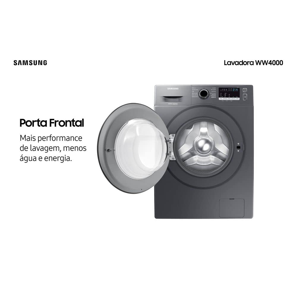 Samsung Lavadora de Roupas WW4000 Digital Inverter 11kg Inox 110V WW11J4473PX/AZ