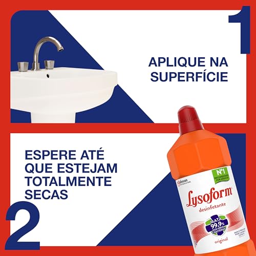 Lysoform Original, Desinfetante Líquido, Limpeza Pesada e Eficiente, 4 unidades de 1l