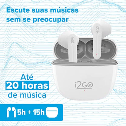 Fone de Ouvido Bluetooth Sem Fio TWS Air Sound Go 2.0 i2GO com Estojo De Carregamento - i2GO Plus