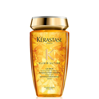 Kérastase Shampoo Elixir Ultime Le Bain, Todos os tipos de cabelos, Nutrição, brilho, Mix de 4 Óleos Preciosos, 250 ml