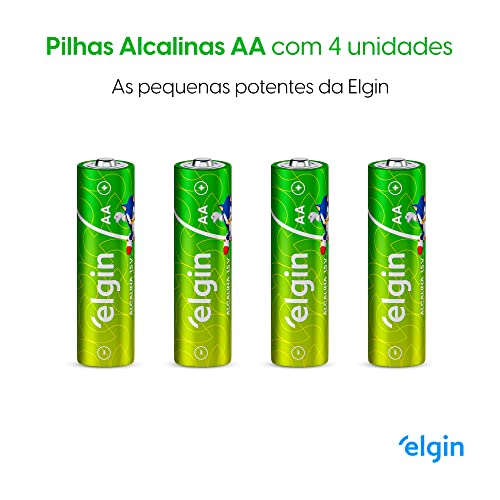 Pilha Alcalina AA Elgin com 4 unidades Comum