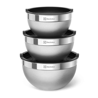 Conjunto de Bowls Tigelas de Inox com Tampa Plástica Electrolux