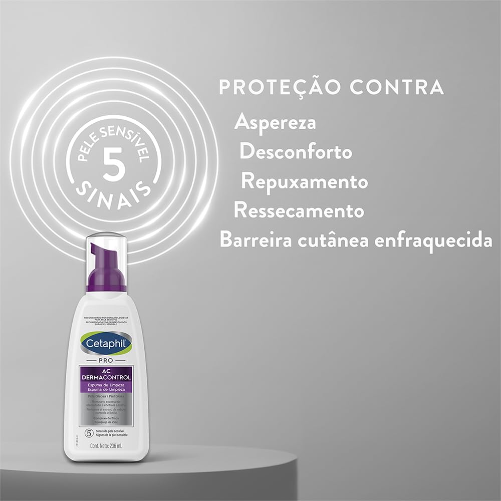 Cetaphil Espuma De Limpeza Facial Pele Oleosa Cetaphil Pro Ac Dermacontrol 236Ml