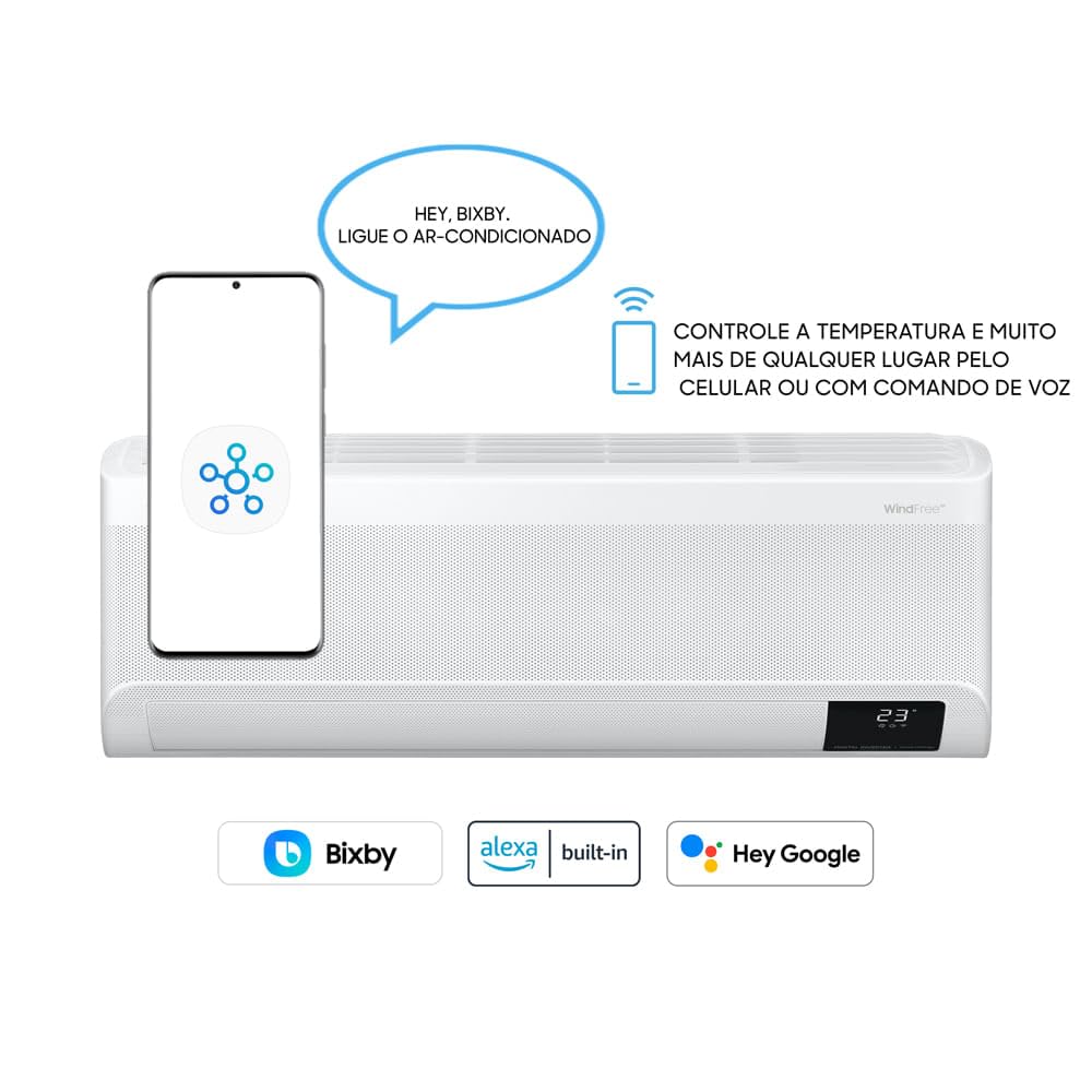 Ar-condicionado Split Inverter Samsung WindFree Pro Energy Sem Vento 9.000 BTUs Frio AR09CVFAAWKNAZ 220V