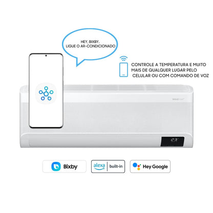 Ar-condicionado Split Inverter Samsung WindFree Pro Energy Sem Vento 9.000 BTUs Frio AR09CVFAAWKNAZ 220V