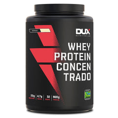 DUX HUMAN HEALTH - Whey Protein Concentrado - 20g de Proteínas por Porção - Suplementos Naturais, Suplementação Treino Academia, Ganho Muscular Hipertrofia - Baunilha - 900g