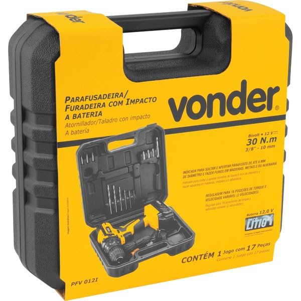 Vonder Parafusadeira E Furadeira 12V 3/8 Pfv012I Com Impacto Bivolt