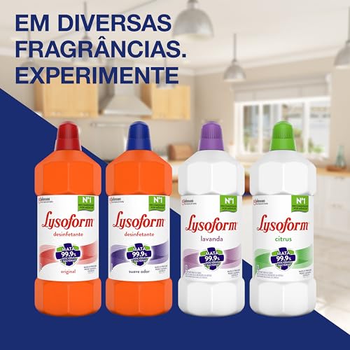 Lysoform Original, Desinfetante Líquido, Limpeza Pesada e Eficiente, 4 unidades de 1l