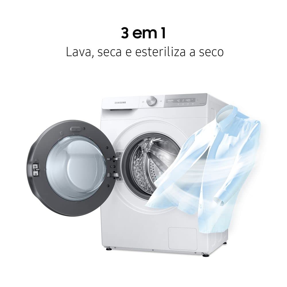 Lava & Seca 13 Kg Samsung Eco Bubble Branca com 24 Programas de Lavagem - Wd13t704dbh