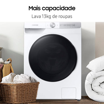 Lava & Seca 13 Kg Samsung Eco Bubble Branca com 24 Programas de Lavagem - Wd13t704dbh