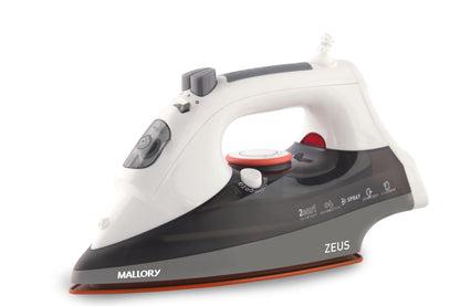 Ferro de passar Mallory Zeus 2 em 1 – Vapor e Seco com Base Em Cerâmica, Capacidade de 300ml, Temperatura Máxima ± 250oC - 127V