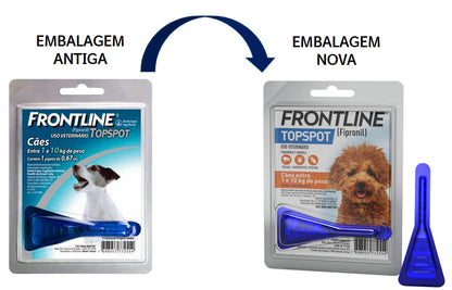 Frontline Antipulgas e Carrapatos Topspot para Cães de 1 a 10kg, azul