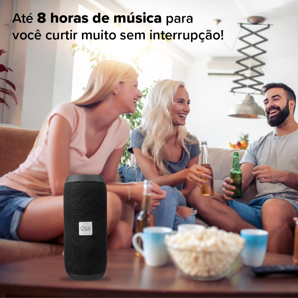 Caixa De Som Bluetooth Essential Sound Go i2GO 10W RMS Resistente à Água, Preto