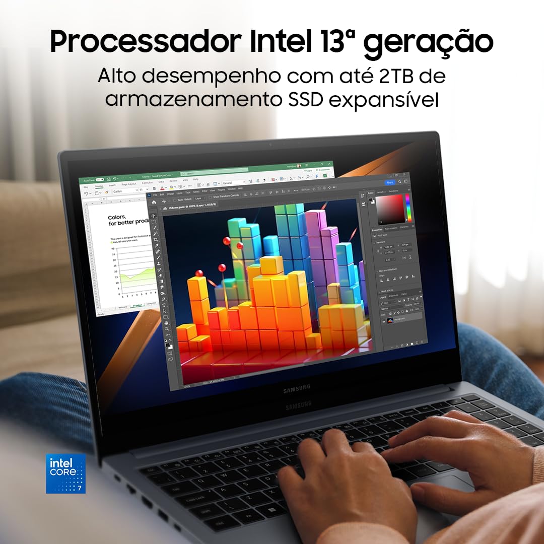 Samsung Galaxy Book4 Intel® Core™ i7-1355U, Windows 11 Home, 16GB, 512GB SSD, Iris Xe, 15.6'' Full HD LED, 1.55kg*.