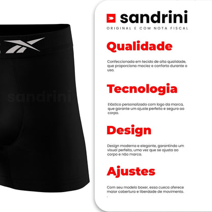 Kit 12 Cuecas Boxer Reebok Masculinas Microfibra Adulto Box Sem Costura (BR, Alfa, P, Regular, Sortidos 2)