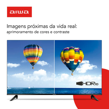 Smart TV Aiwa 32”, Android, HD, Borda Ultrafina, HDR10, Dolby Áudio - AWS-TV-32-BL-02-A