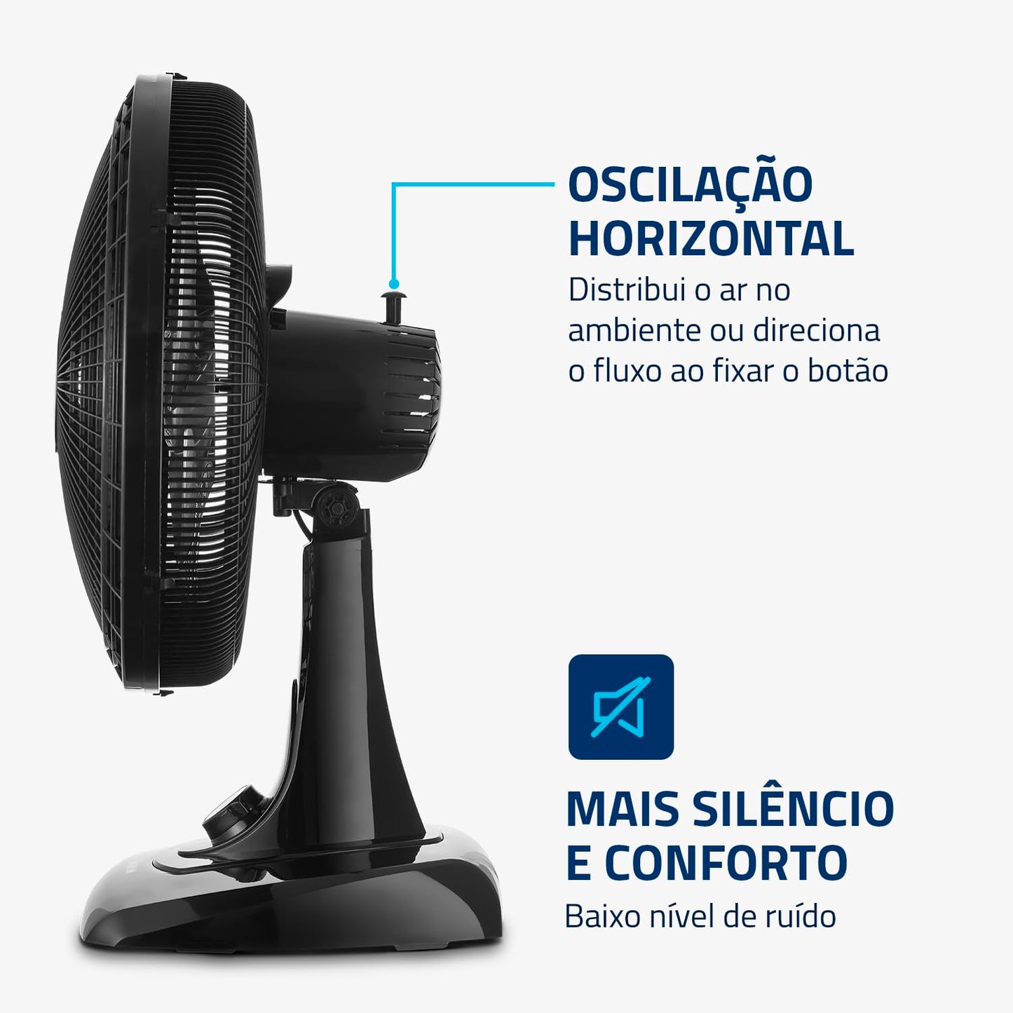 Ventilador de Mesa 40cm Super Power, Mondial, Preto/Prata, 140W, 110V - VSP-40-B