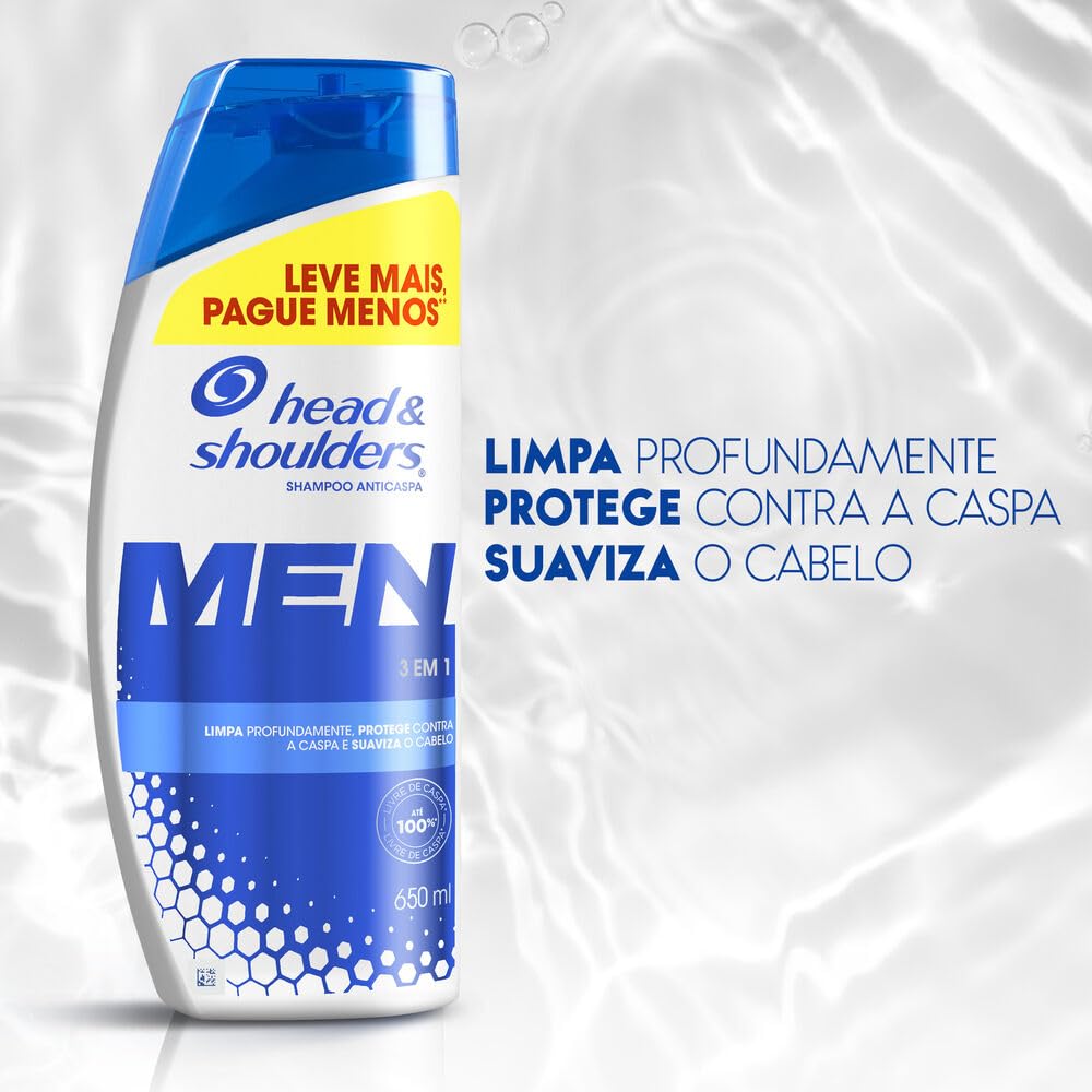 Shampoo Anticaspa Head & Shoulders Men 3 em 1, 650 ml