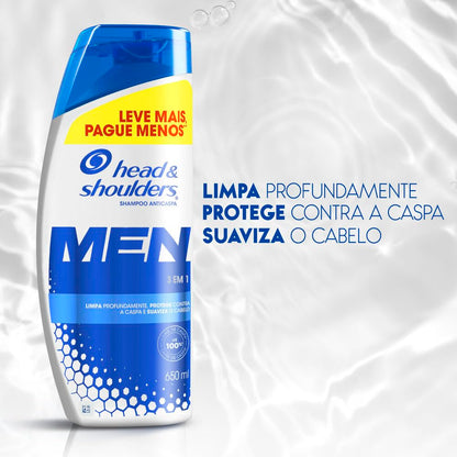 Shampoo Anticaspa Head & Shoulders Men 3 em 1, 650 ml