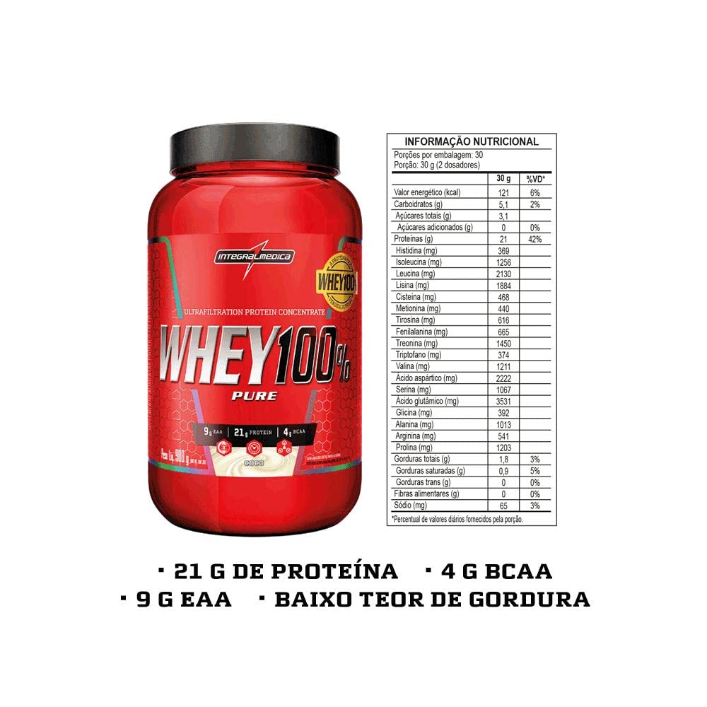 Whey 100% Pure 900g Integralmedica - Cookies And Cream