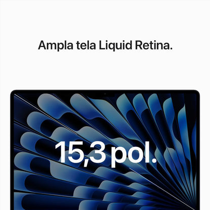 Notebook MacBook Air (2023) Apple com chip M2: tela Liquid Retina de 15,3 polegadas, 8GB GB de RAM, SSD de de 256 GB GB, teclado retroiluminado, câmera FaceTime HD de 1080p e Touch ID. Cinza-Escuro.