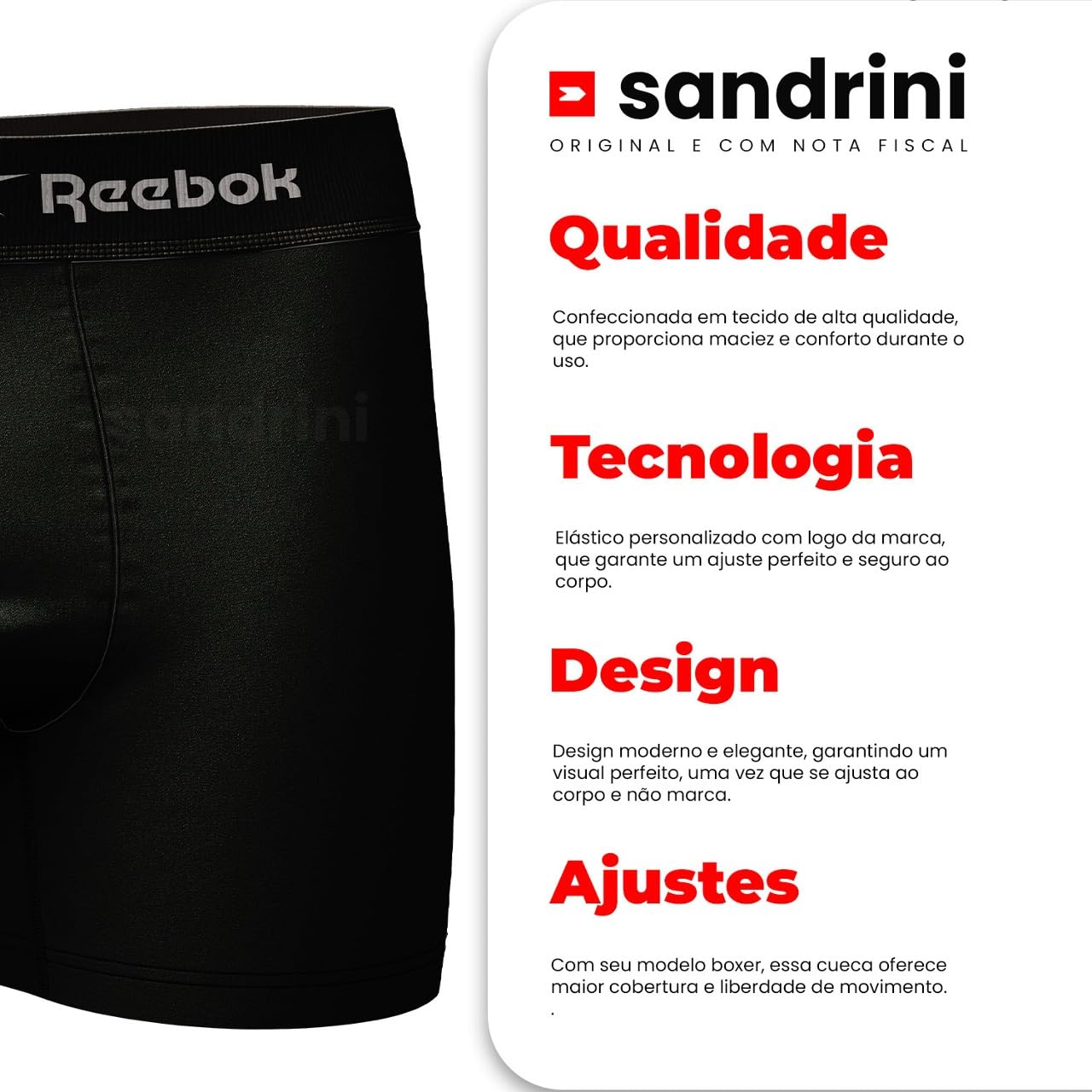 Kit 10 Cuecas Boxer Reebok Masculinas Microfibra Adulto Box Sem Costura + 2 Meias (BR, Alfa, M, Regular, Sortido)