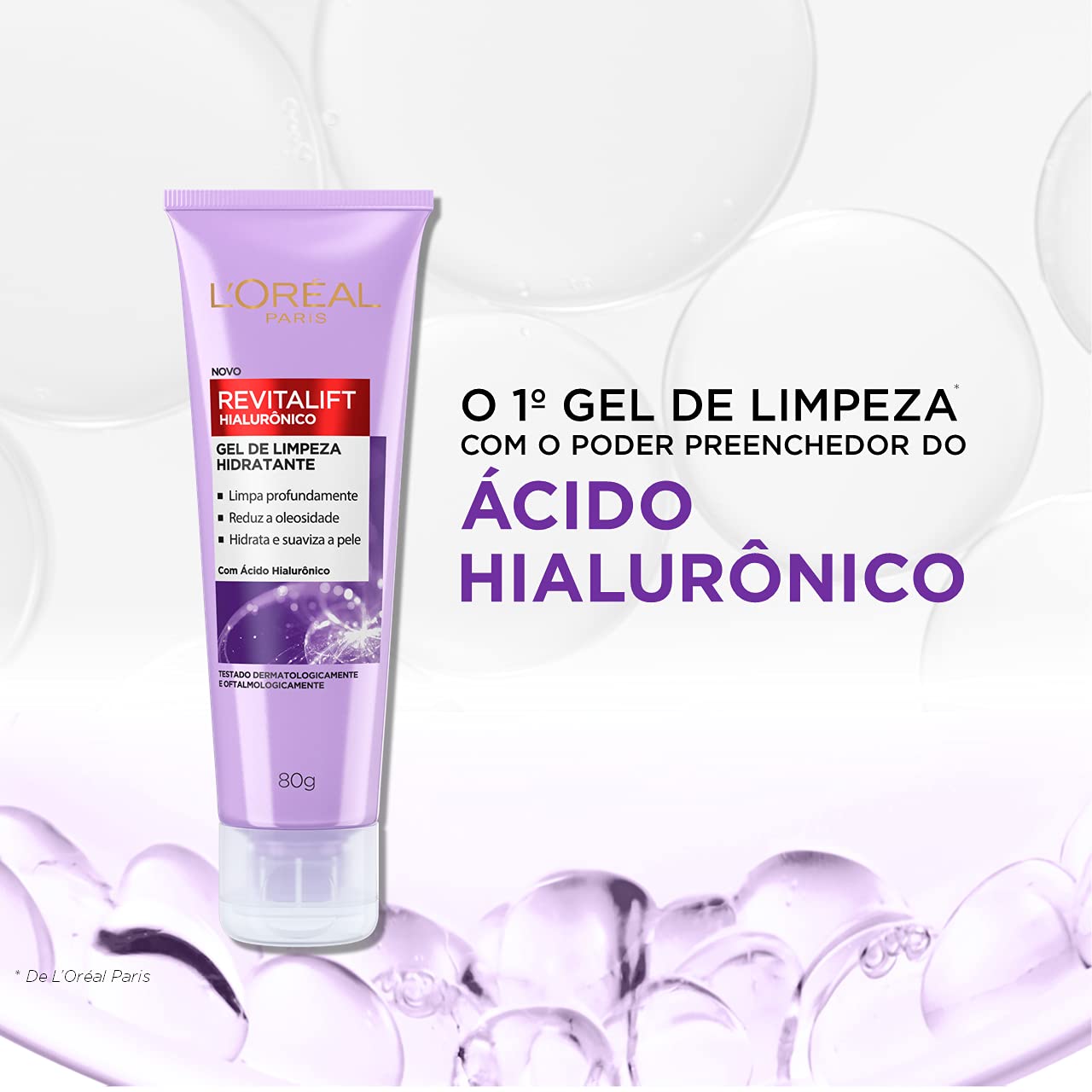 L'Oréal Paris Revitalift Gel de Limpeza Facial Hialurônico Anti-idade 80g