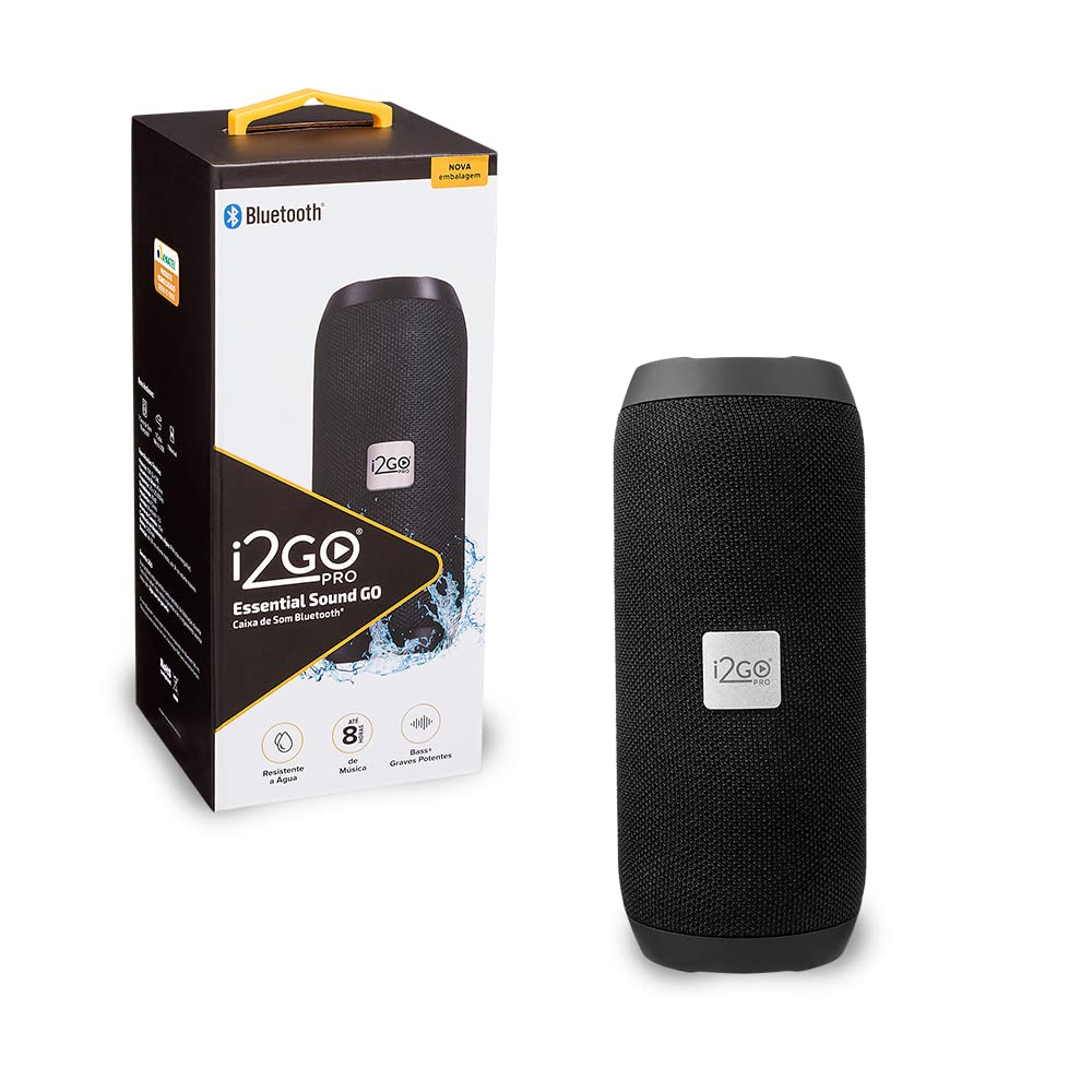 Caixa De Som Bluetooth Essential Sound Go i2GO 10W RMS Resistente à Água, Preto