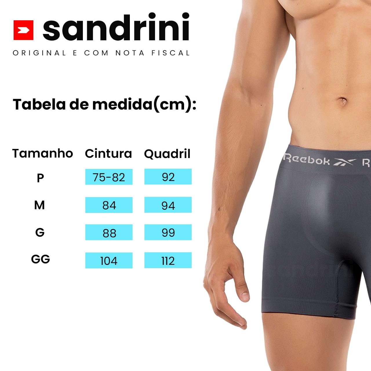 Kit 10 Cuecas Boxer Reebok Masculinas Microfibra Adulto Box Sem Costura + 2 Meias (BR, Alfa, M, Regular, Sortido)