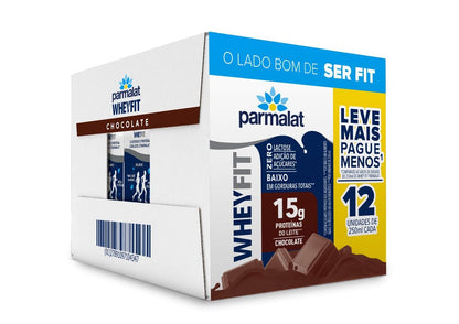 Parmalat WheyFit Pack Bebida Láctea Chocolate 15g de Proteína 250 Ml - 12 Unidades