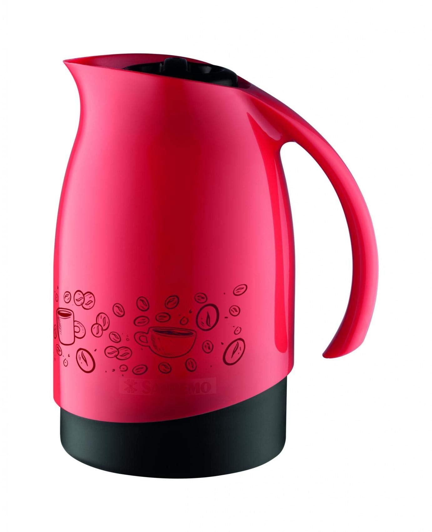 Conjunto de Bule Térmico Vermelho e Preto 700ml + Suporte para Filtro 102 - Sanremo