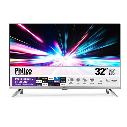 Fast Smart TV Philco 32” PTV32G7PR2CSBLH Dolby Audio Led Bivolt