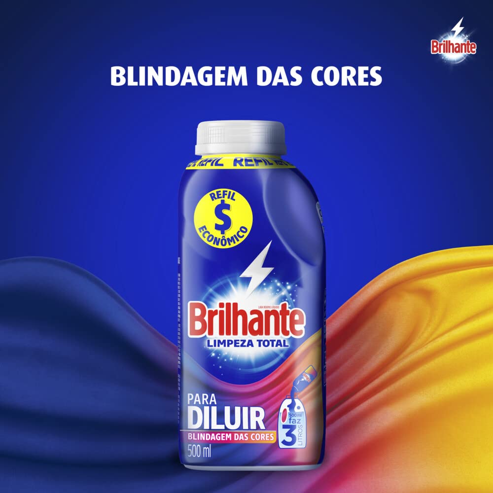 Brilhante Limpeza Total - Sabão Líquido Para Diluir, 500ml