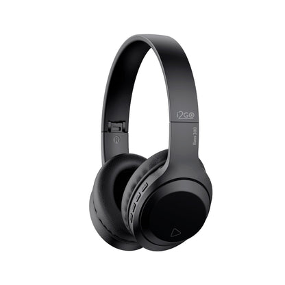 Headphone Bluetooth BASS 300 i2GO com Microfone Integrado, Controle Multimídia, Até 10h de bateria, Entrada Cartão Micro-SD, Entrada cabo auxiliar P2 (Incluso), Dobrável, Conexão Multiponto