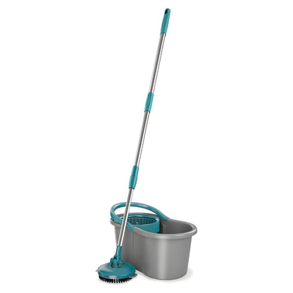 Flash Limp MOP9379 - Mop FIT Giratório 3 em 1, balde com 8 Litros e 3 opções de Refis, ( microfibra, tira pó e limpeza pesada)