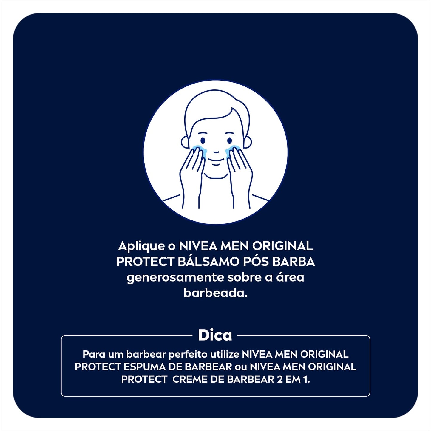 NIVEA MEN Bálsamo Pós Barba Original Protect 100ml - Atua na recuperação da pele, cuidado e hidratação, fórmula leve, com Aloe Vera e Glicerina, sensação de alívio imediato